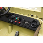 Elektrické autíčko - Retro vojenské vozidlo 4x4 - pieskové - 158cm x 80cm x 82cm